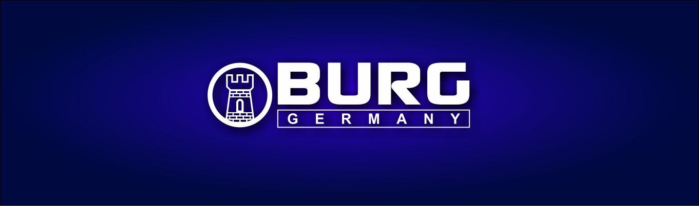 Burg Germany automotive brand in blue background